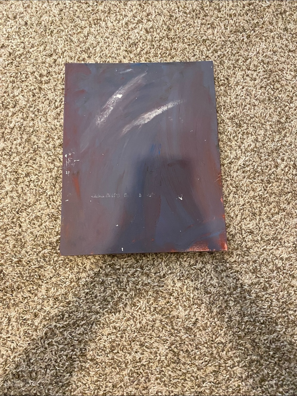 Abstract Canvas Artwork in Burgundy and Navy
